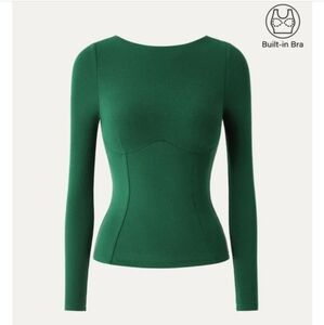 Emerald Green Long Sleeve Fitted Top
